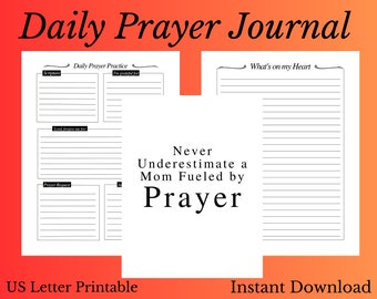 Daily Prayer Journal, Christian Gratitude Printable (PDF)