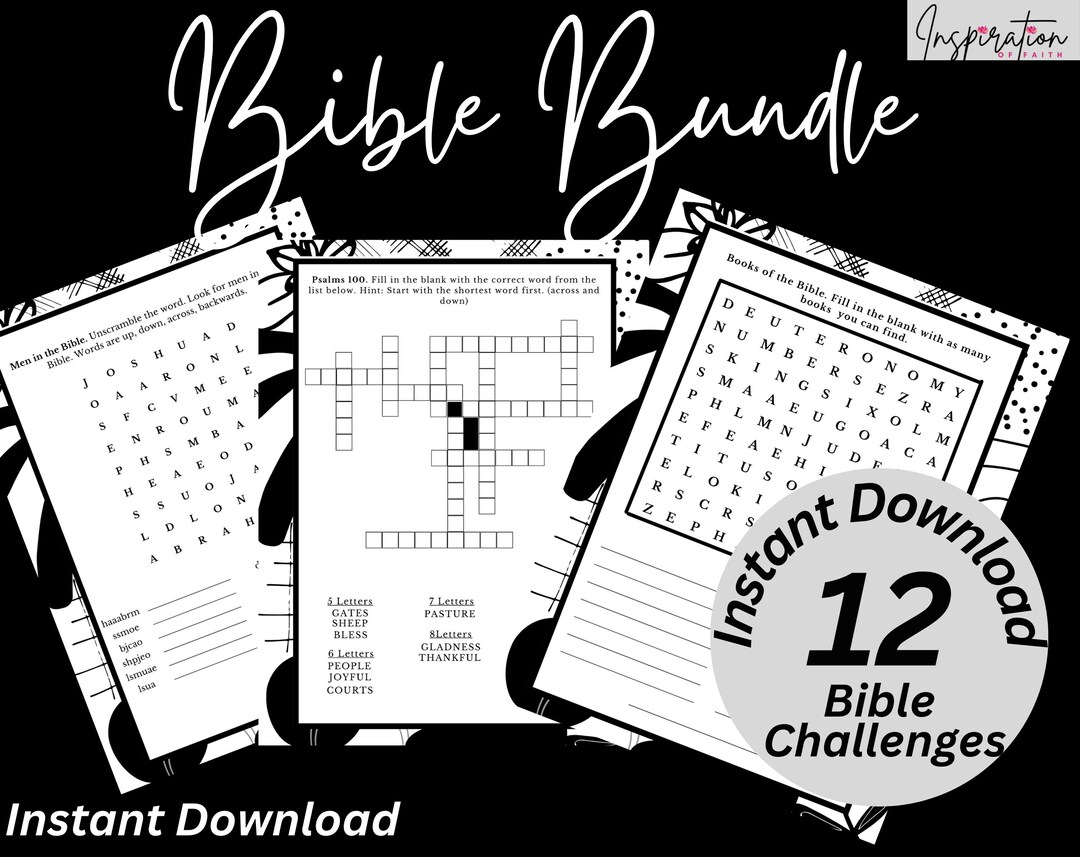 Bible Trivia for Adults, Bible Game Bundle, Bible Study Game. Bible