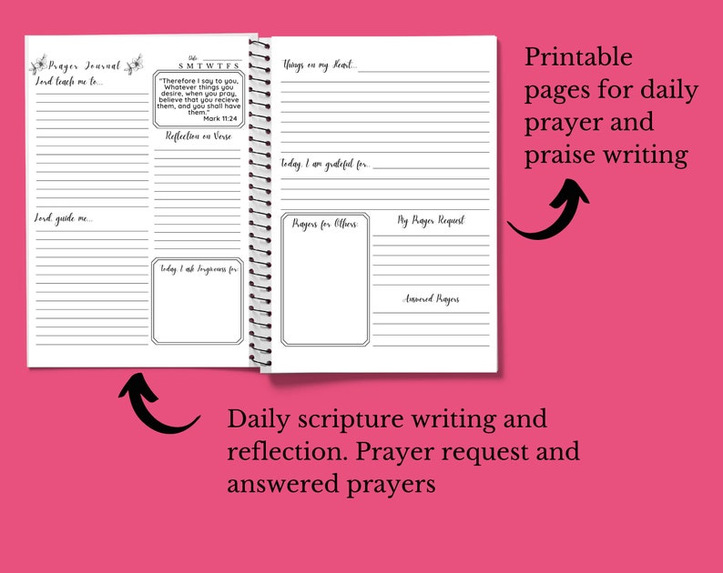 30 Day Prayer Journal Printable, Faith Based Reflection Notes (PDF) - Etsy