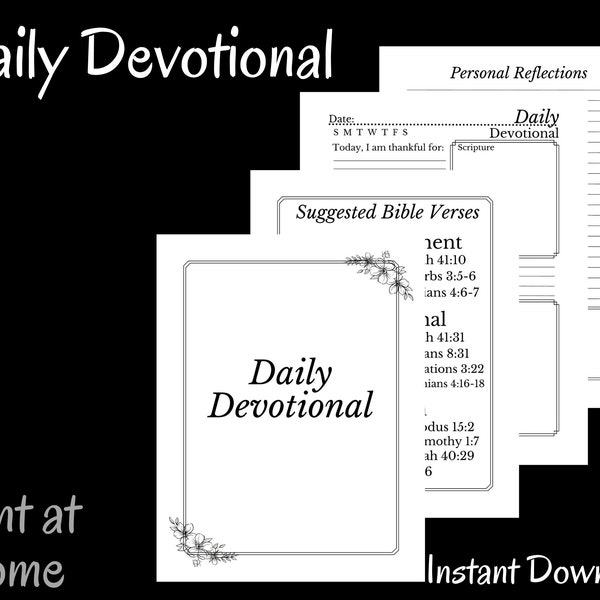 Printable Daily Devotional, Weekly Devotional, Daily Devotional Printable for Adults and teens, Devotional for Women, Reflection