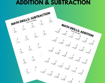 First Grade Math Worksheets: Addition, Subtraction (PDF Printable)