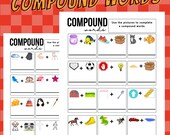 Compound Words Worksheet, Preschool Printable Activity (PDF)