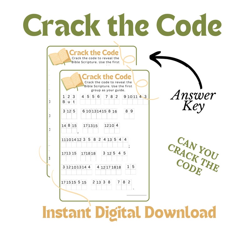 Crack the Code Printable, Bible Crack the Code, Printable Bible Game ...