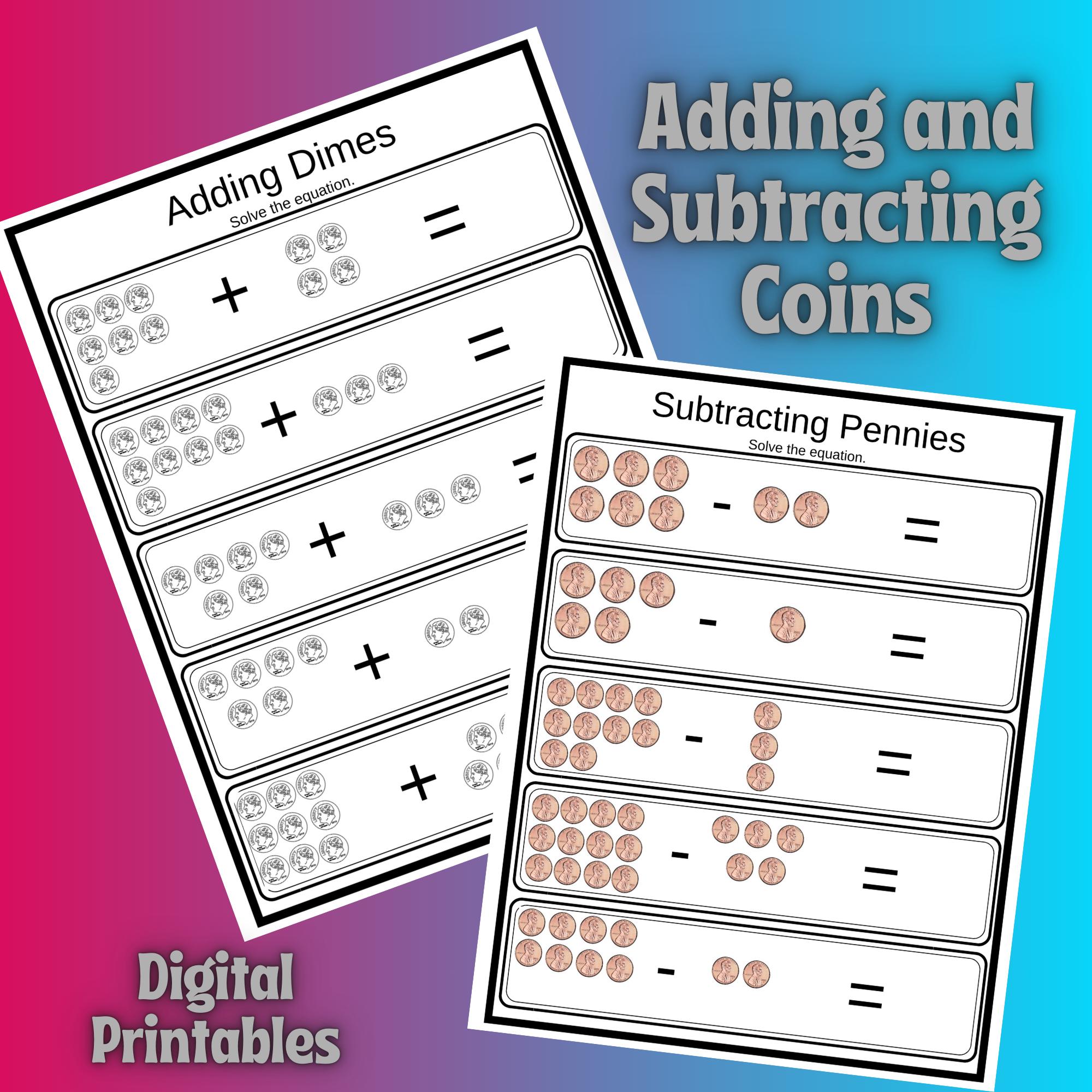 Money Worksheet Bundle: Counting Coins, Kindergarten - 2nd Grade (PDF ...