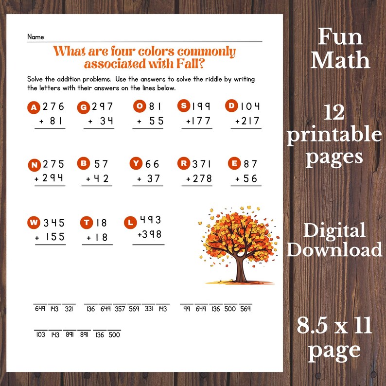 Autumn Math Bundle, Halloween Math Activities, First Grade (printable ...