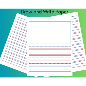 Printable Kid Story Paper, Write and Draw Journal Pages, Handwriting and Drawing Paper, Early Elementary Writing Pages, Story Writing Paper