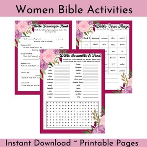 Bible Games for Adults, Fun Christian Games, Bible Activities for Women, Bible Memory, Printable Bible Games, Printable Activity Bundle
