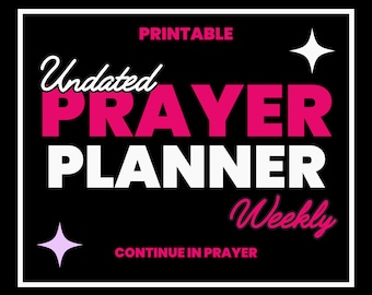 Weekly Prayer Journal Printable, Bible Study Planner (PDF)