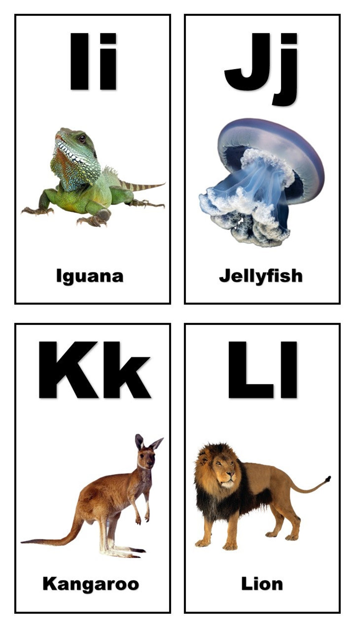Animal Alphabet Flash Cards Printable - Etsy