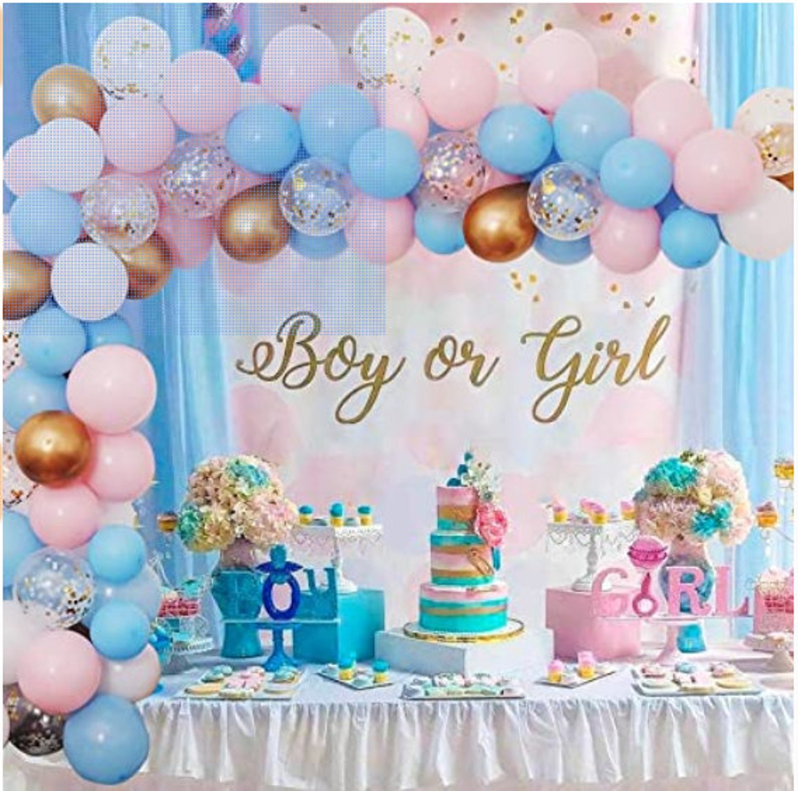 Gender Reveal Decorations Light Blue and Pink Balloons Arch - Etsy