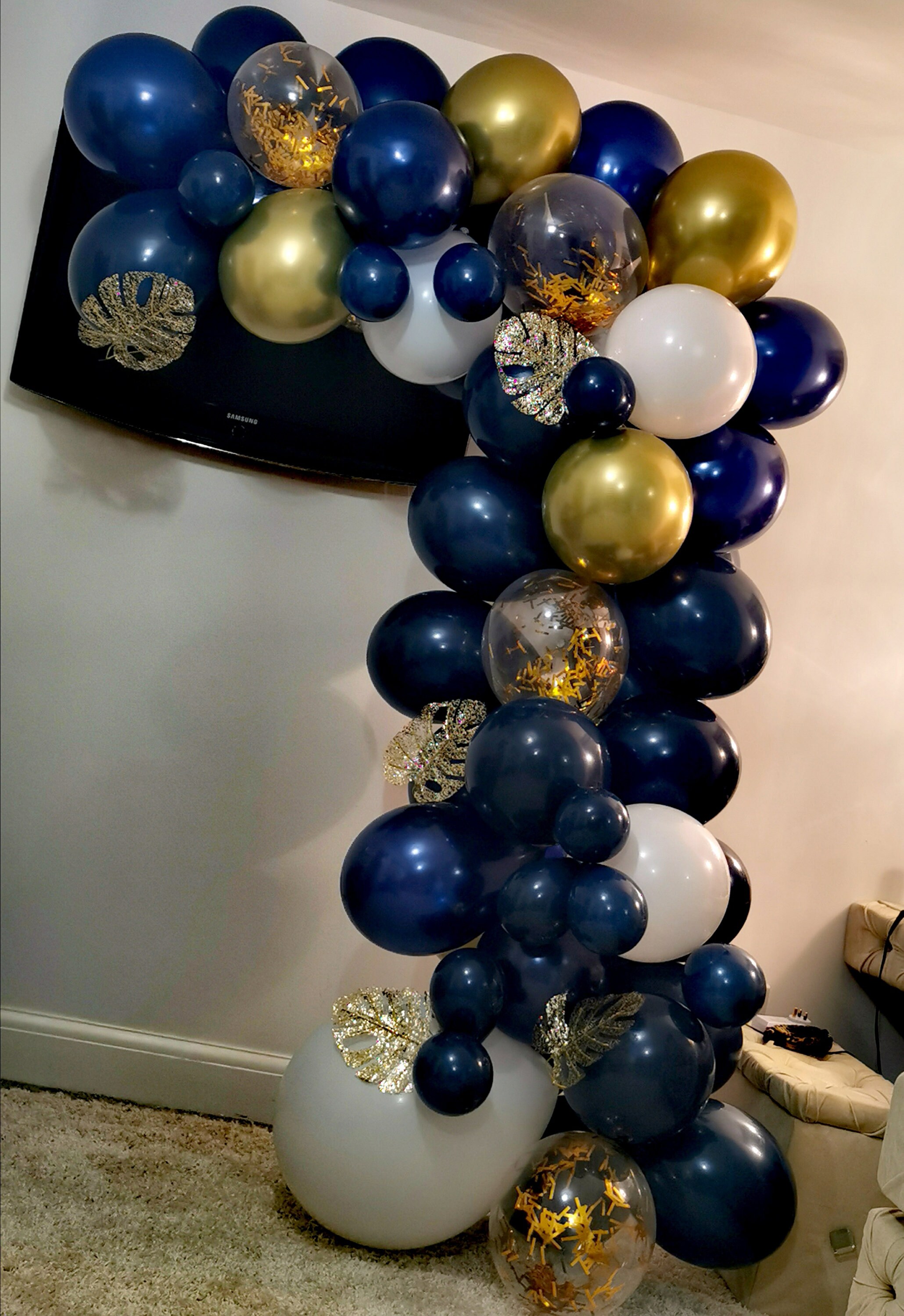Navy and Gold Balloon Arch Kit 67 Pcs of 5 Gold Leaves Giant Etsy UK Navy and Gold Balloon Arch Kit 67 Pcs of 5 Gold Leaves Giant Etsy UK