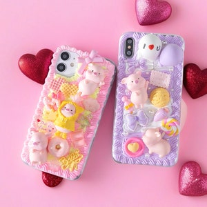 Süße 3D Cartoon Schwein creme Handyhülle passend für iPhone 16e 15 14 13 Pro max, Samsung S25 Edge S25 Ultra A56 Z Flip 6, Google Pixel 9A 9 8 pro case