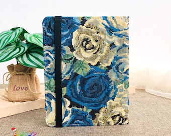 Funda de tela con diseño de margaritas azules para Boox Go Color 7, Go 6, Boox Leaf 5C, Leaf 3C, Boox Poke 6S, Boox Poke 4 Lite, Tolino Shine 5 2024 y Vision Color 2024.