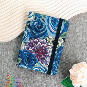 Étui en tissu à fleurs bleues pour Kobo Clara Color 2024, Clara BW, Clara 2E, Balance Color, Kobo Libra 2, Nia 2020, Libra H2O, étui Clara HD, étui Kindle