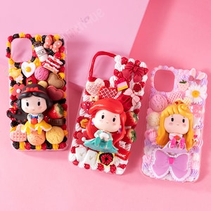 Süße Mädchen Puppe Creme 3D Handyhülle passend für iPhone 16e 15 14 13 Pro max, Samsung S25 Edge S25 Ultra A56 Z Flip 6 case, Google Pixel 9A 9 8 pro case
