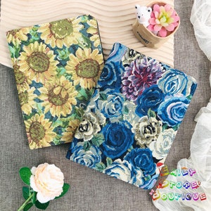 Étui en tissu tournesol avec fonction de réveil automatique en mode veille pour iPad 11 pouces 2025 11 pouces, étui pour iPad Air 11 pouces 13 pouces 2025 et iPad Pro 11 pouces 13 pouces 2024