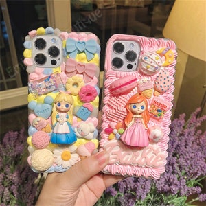 36 Styles handgemachte 3D Cartoon creme Handyhülle für iPhone 16e 15 Pro max, Samsung S25 Edge S25 Ultra, Google Pixel 9A 9 Pro