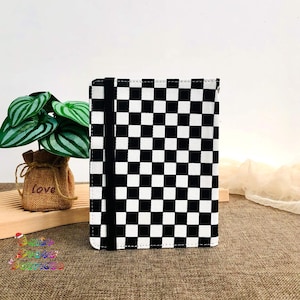 Black and white plaid fabric case for Nook Glowlight 4e,Nook Glowlight 3 2,Nook Simple Touch,Kindle 6&quot; 2024 case,Paperwhite 12th Gen 7&quot; 2024