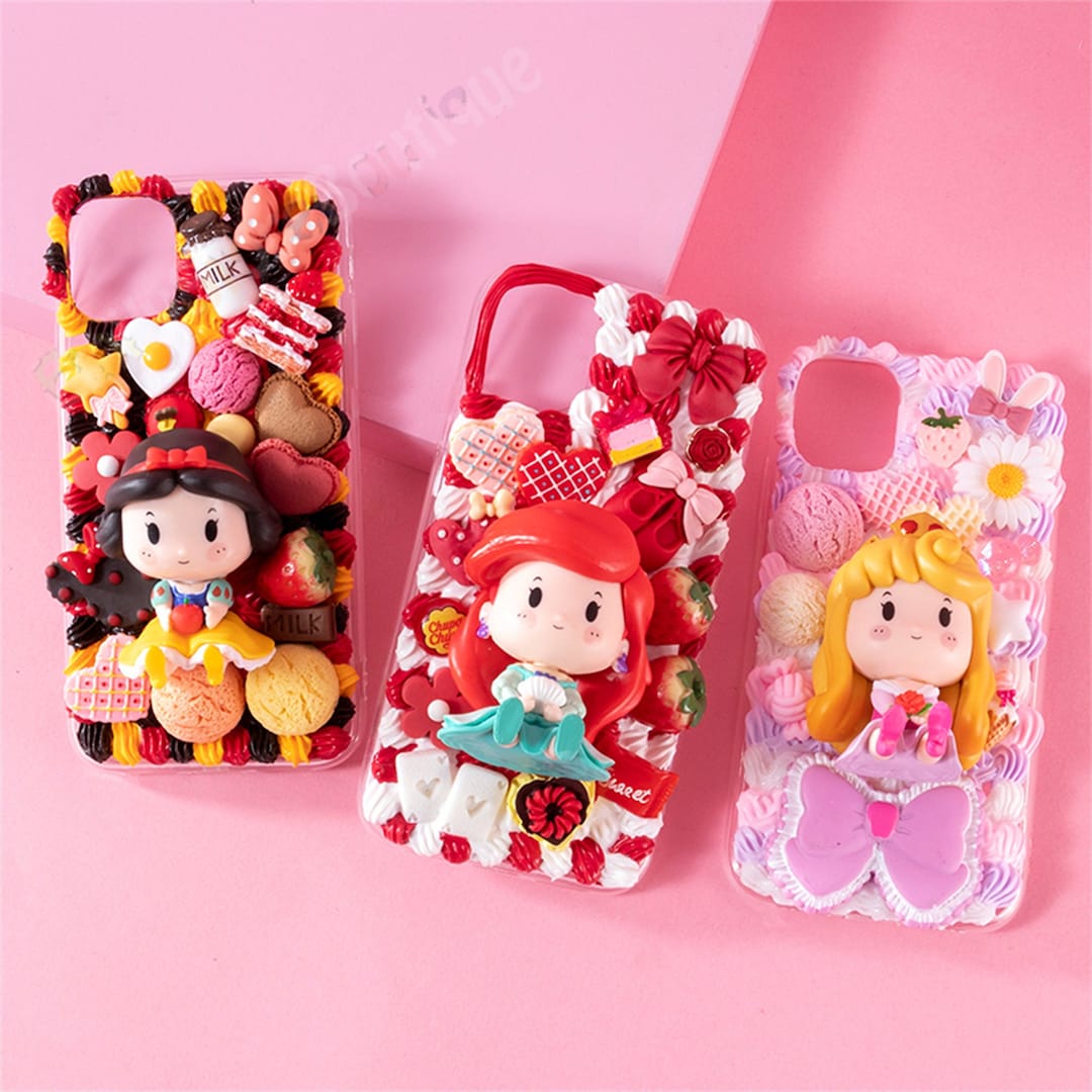 Cute Girl Doll Cream 3D Phone Case for iPhone 15 14 13 Pro Max Case