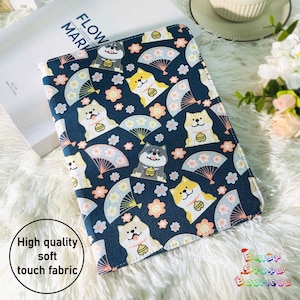 Japandi shiba inu style fabric case with auto sleep wake up for iPad 11th 2025 11&quot;, iPad Air 11‘’ 13‘’2025 case, iPad Pro 11&quot; 13&quot; 2024 case