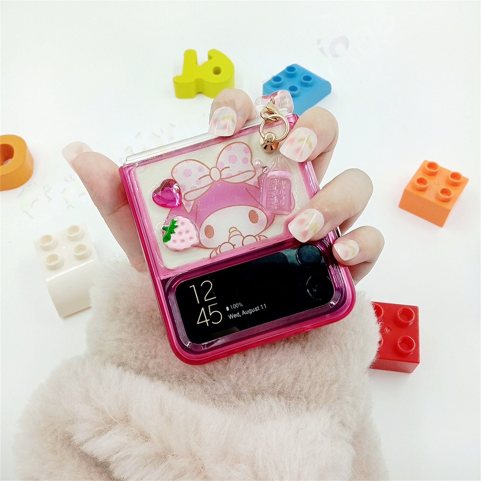 Cute Cartoon Bear Pendant Phone Case For Samsung Galaxy Z Flip 3 – The  Kawaii Shoppu