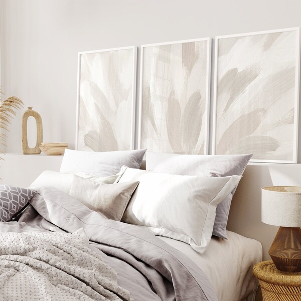 Grey Beige Wall Art Etsy