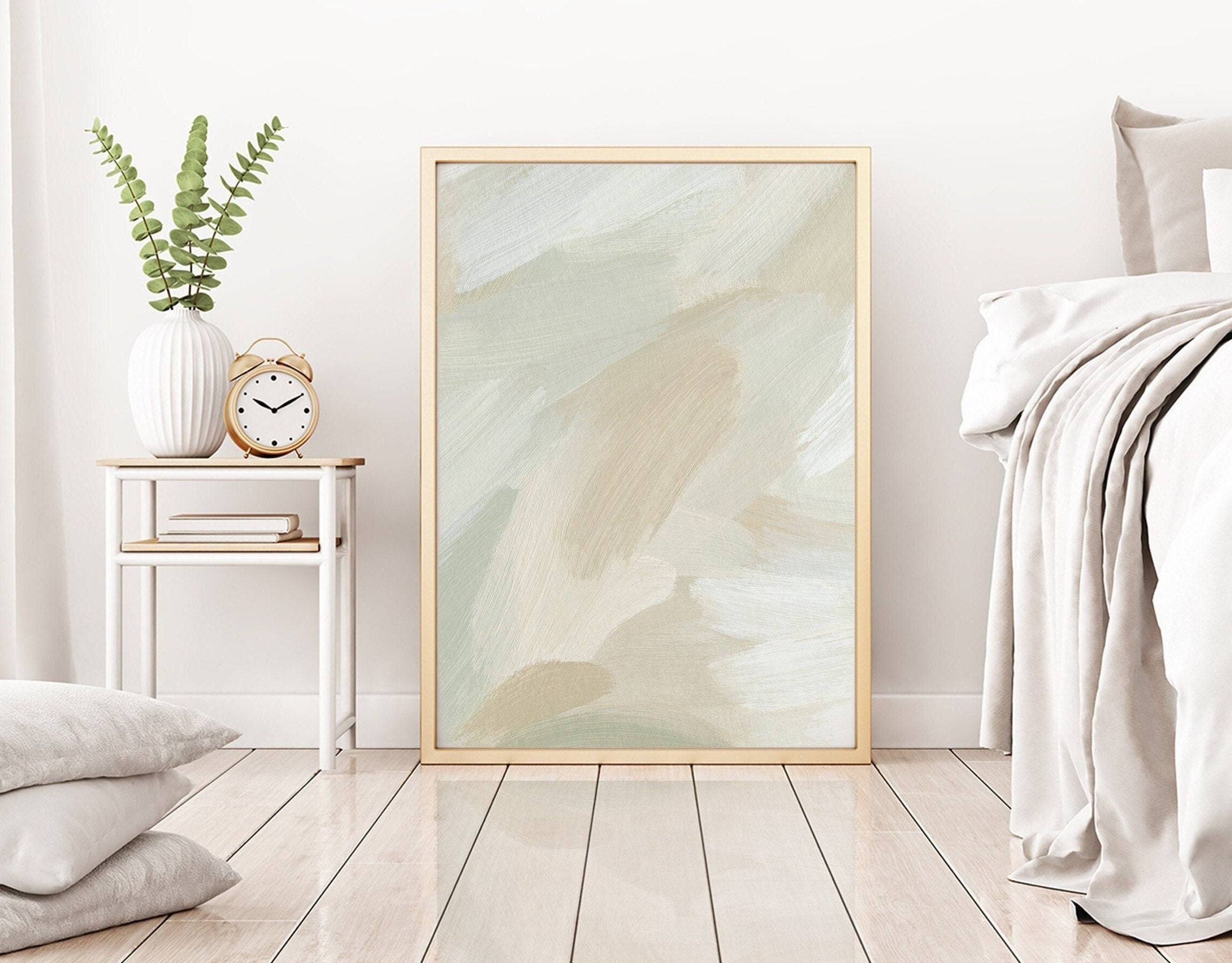 Sage Green and Beige Wall Art, Abstract Print, Modern Minimalist ...
