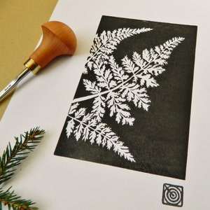 Fern Handmade Original Lino Print image 1