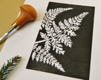 Fern - Handmade Original Lino Print