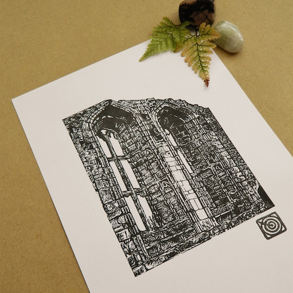 Kenilworth Castle - Handmade Original Lino Print