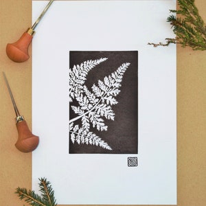 Fern Handmade Original Lino Print image 3