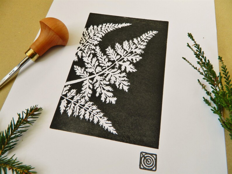 Fern Handmade Original Lino Print image 5