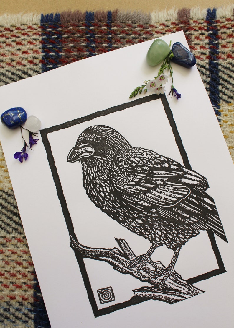 Raven Handmade Original Lino Print image 5