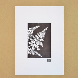 Fern Handmade Original Lino Print image 2