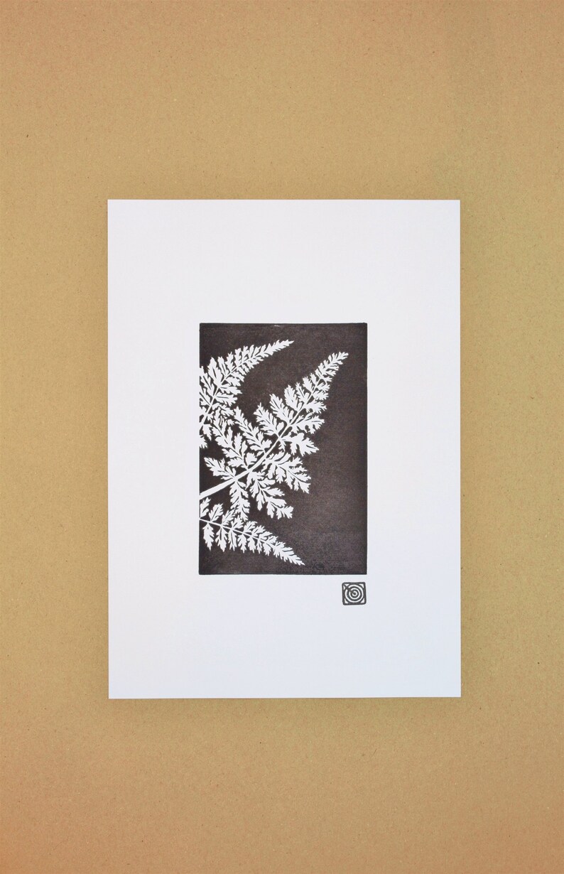 Fern Handmade Original Lino Print Unframed