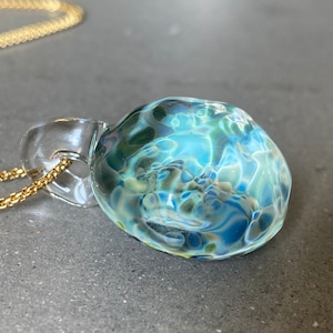 Ocean Reflection Blue and Green Borosilicate Glass Pendant