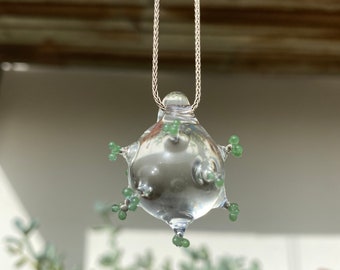 Borosilicate Glass Virus Pendant, Social Distancing Necklace