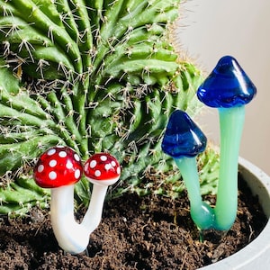 Glass Mushroom Plant Stakes