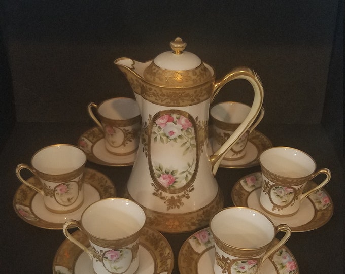Antique Vintage Nippon Chocolate Set of 13. Chocolate Pot With Etsy