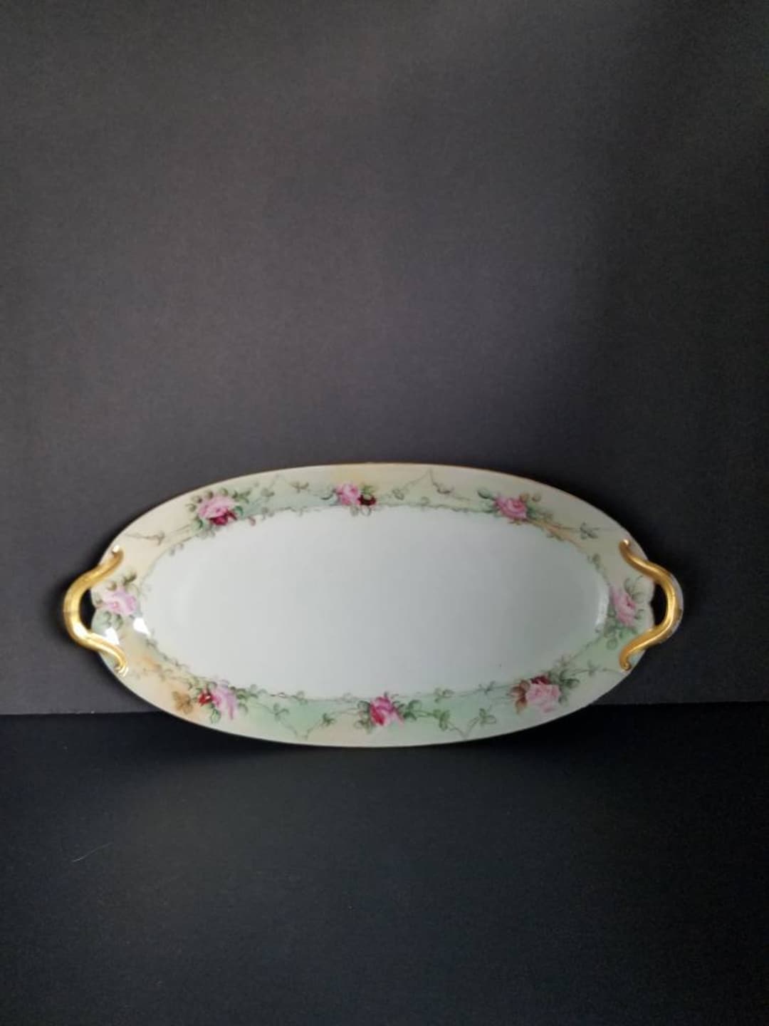 Antique GDA Limoges France Oval Serving Platter Hand Painted Etsy