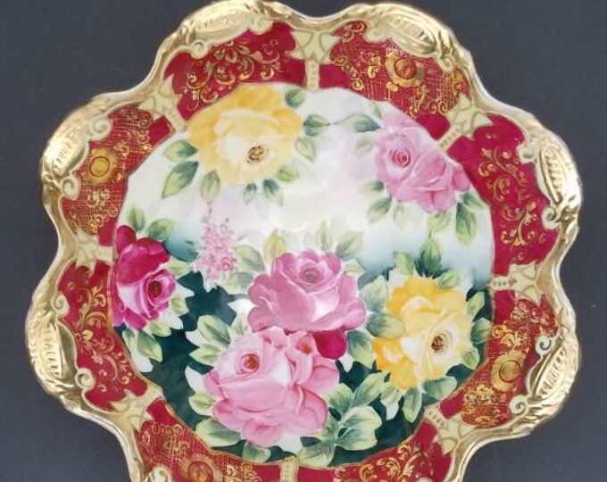 Antique Royal Kinran Nippon Porcelain Footed Bowl Fine China Etsy