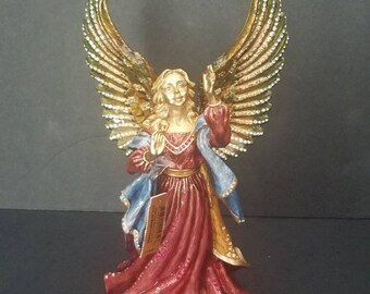 Angel Figurine Jay Strongwater Handcrafted Rejoicing Angel Jewel Figurine Collectible Art Christmas Gift. Gift for Collectors.