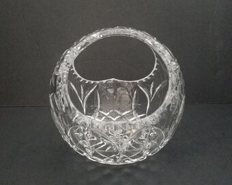 Vintage Heavy Cut Crystal Candy Bowl. Candy Dish. Bohemia Crystal Basket
