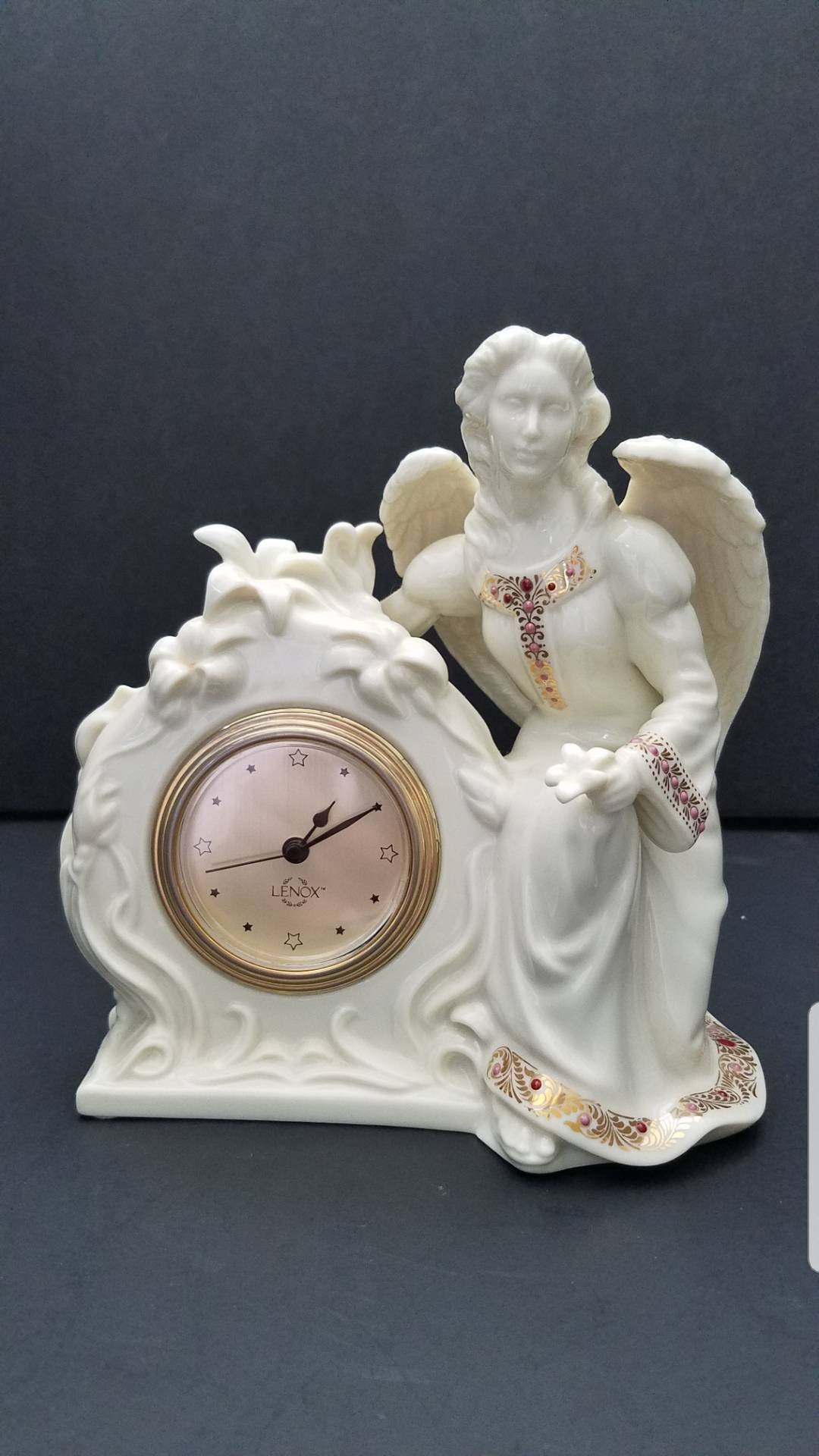 Lennox China Angel Clock Jewel, Nativity Collection. Vintage Porcelain