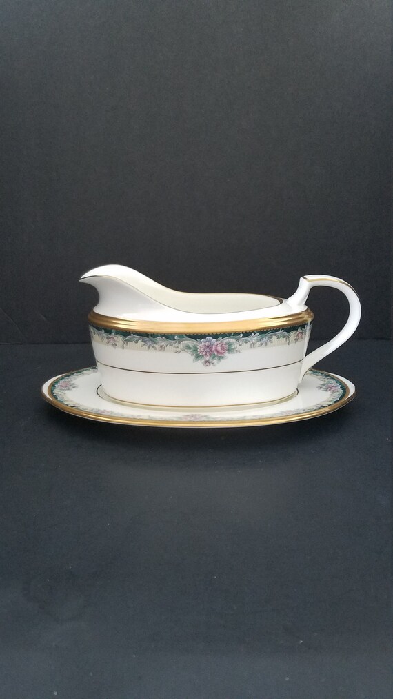 Noritake Bone China Gravy Boat With a Plate Mi Amor 4717 Etsy