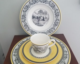 Villeroy and Boch Audun Ferme Dinnerware Set of 5 With Breakfast  Tea Cup New. German Porcelain Dining Set.