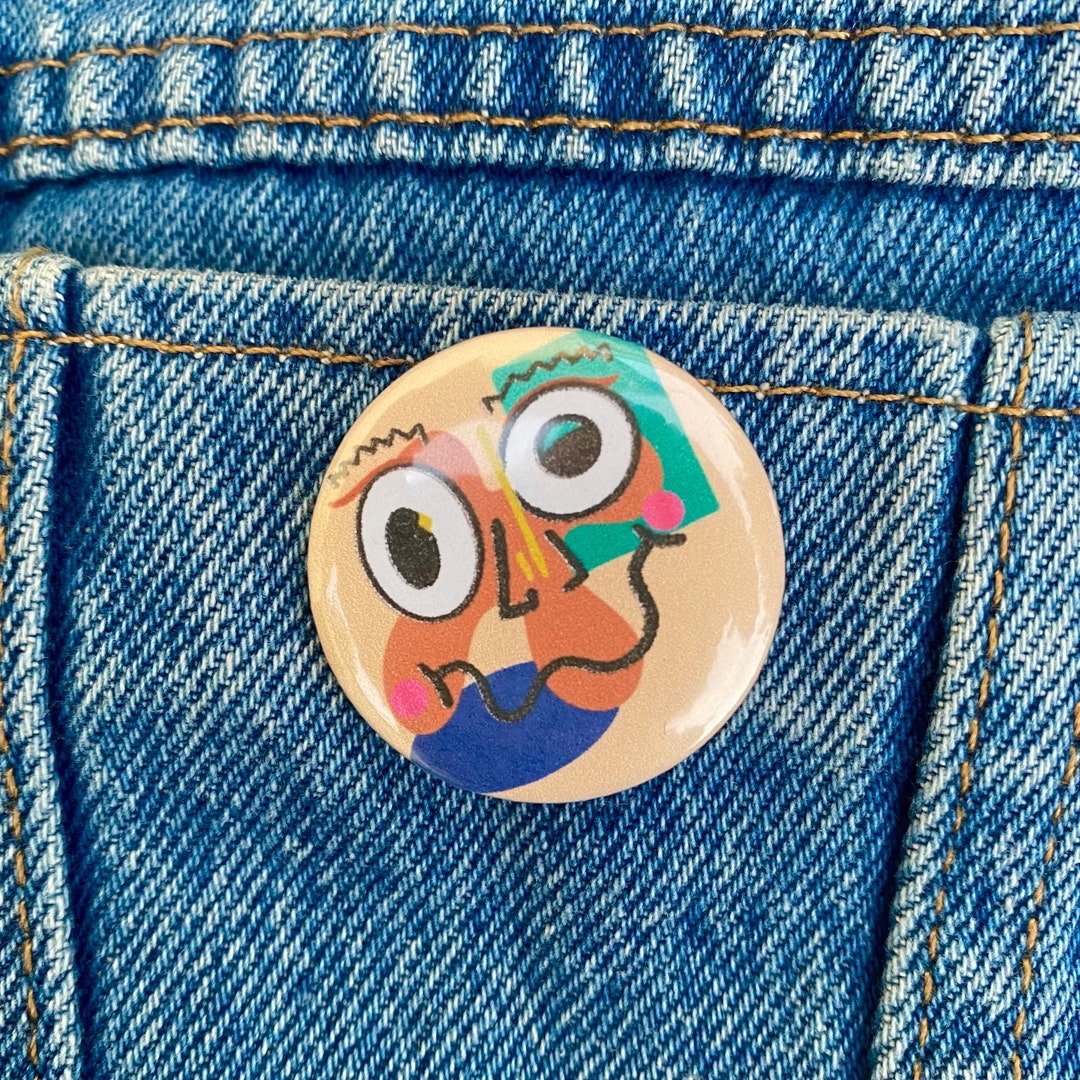 Funny Face Pin - Etsy
