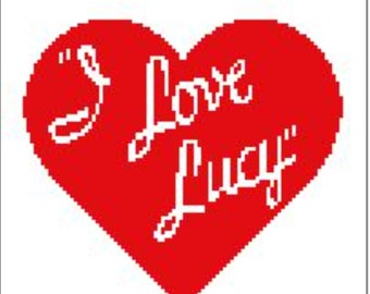 I Love Lucy Logo C2C Crochet Graph and Written Instructions