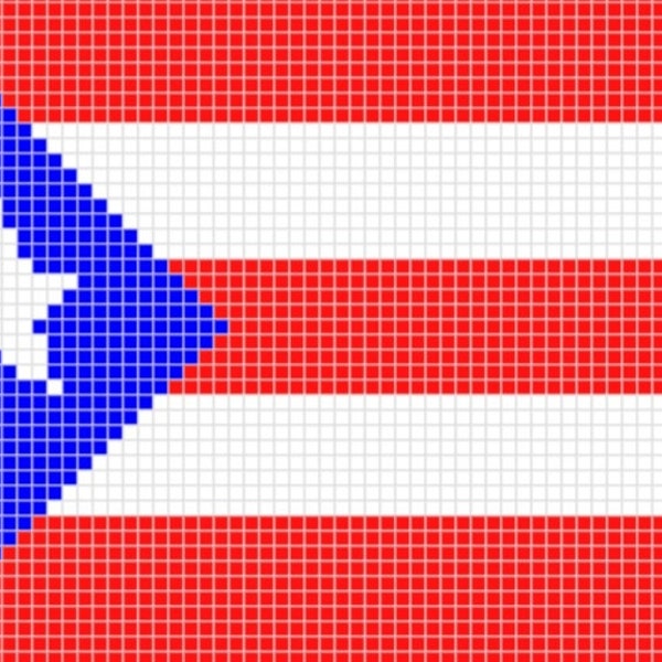 Puerto Rico Flag C2C Crochet Graph and Written Pattern