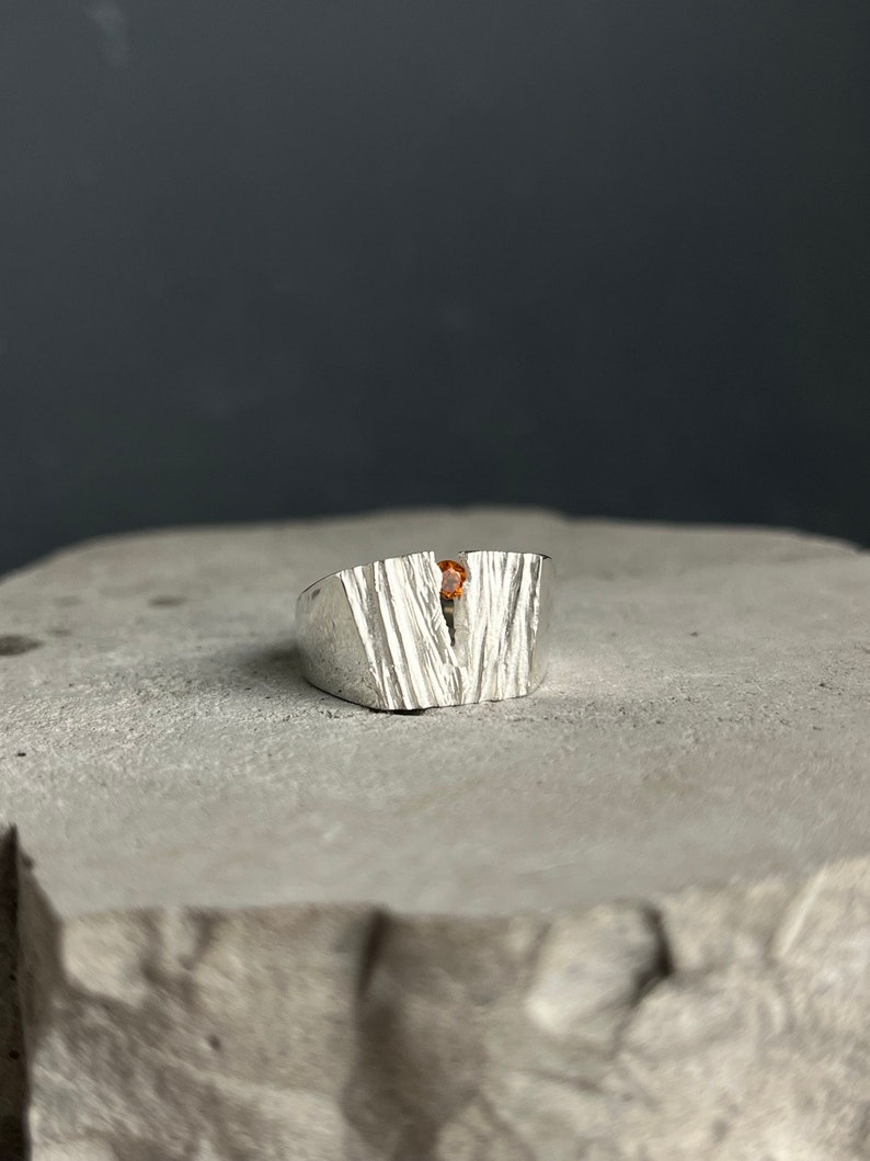 Handmade silver ring of unique design with a Stone, Ukrainian shop, Gift for Girlfriend, Stylish Ring, Handmade Jewelry image 4